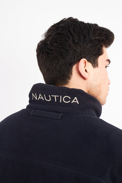 2000 Vintage Nautica Reversible Sherpa/Windbreaker Jacket (L/XL)