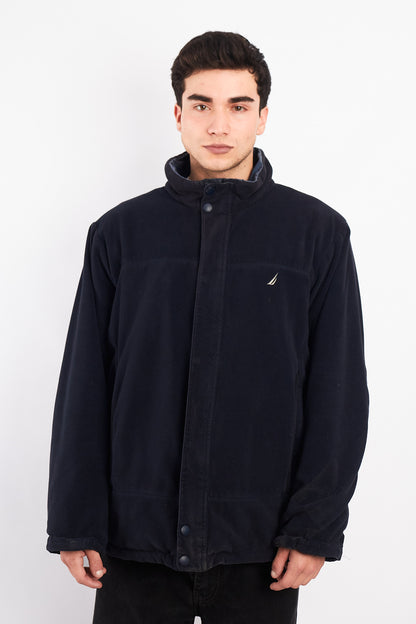 2000 Vintage Nautica Reversible Sherpa/Windbreaker Jacket (L/XL)