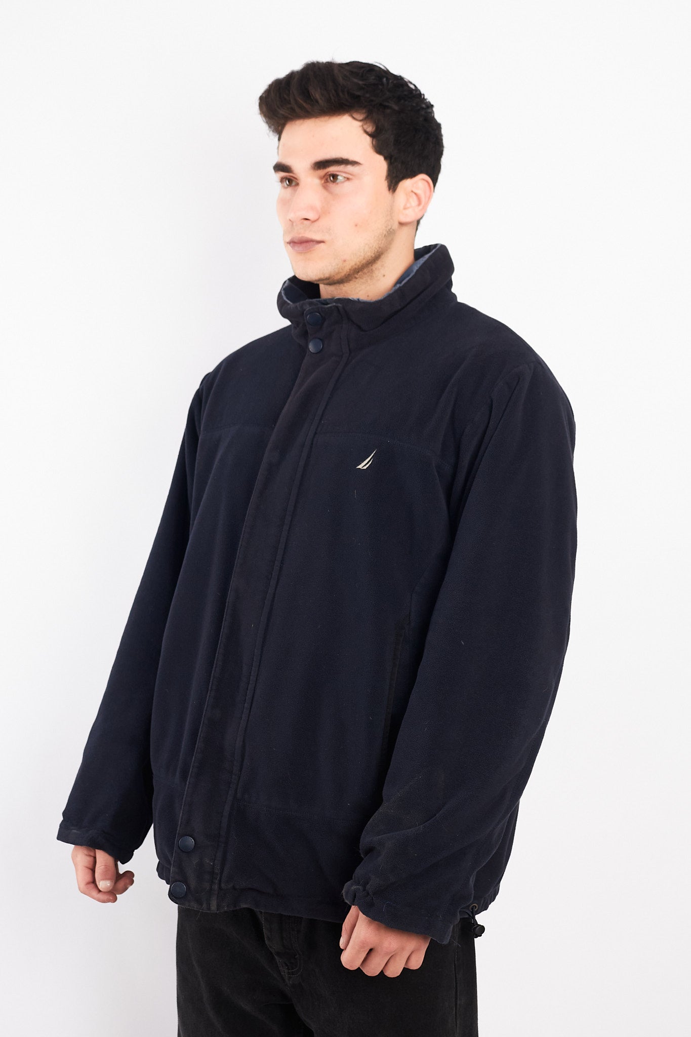 2000 Vintage Nautica Reversible Sherpa/Windbreaker Jacket (L/XL)