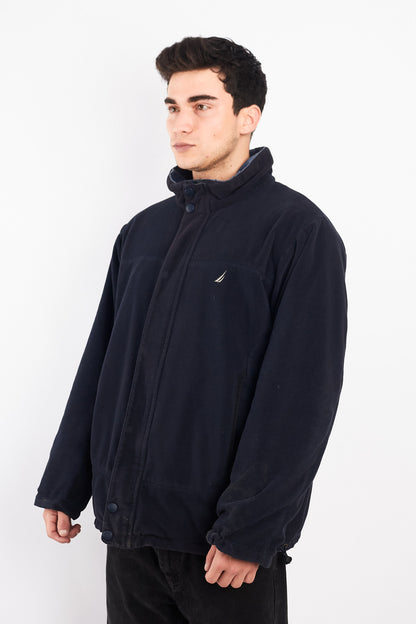 2000 Vintage Nautica Reversible Sherpa/Windbreaker Jacket (L/XL)