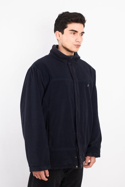 2000 Vintage Nautica Reversible Sherpa/Windbreaker Jacket (L/XL)