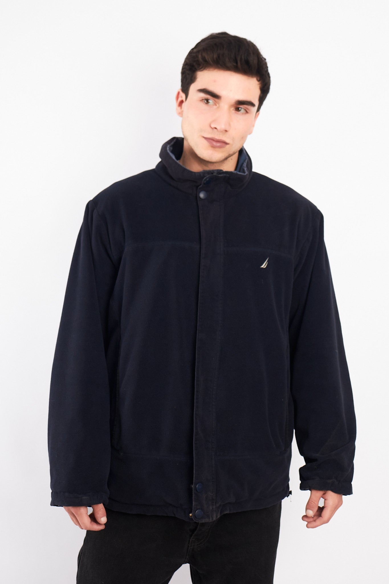 2000 Vintage Nautica Reversible Sherpa/Windbreaker Jacket (L/XL)