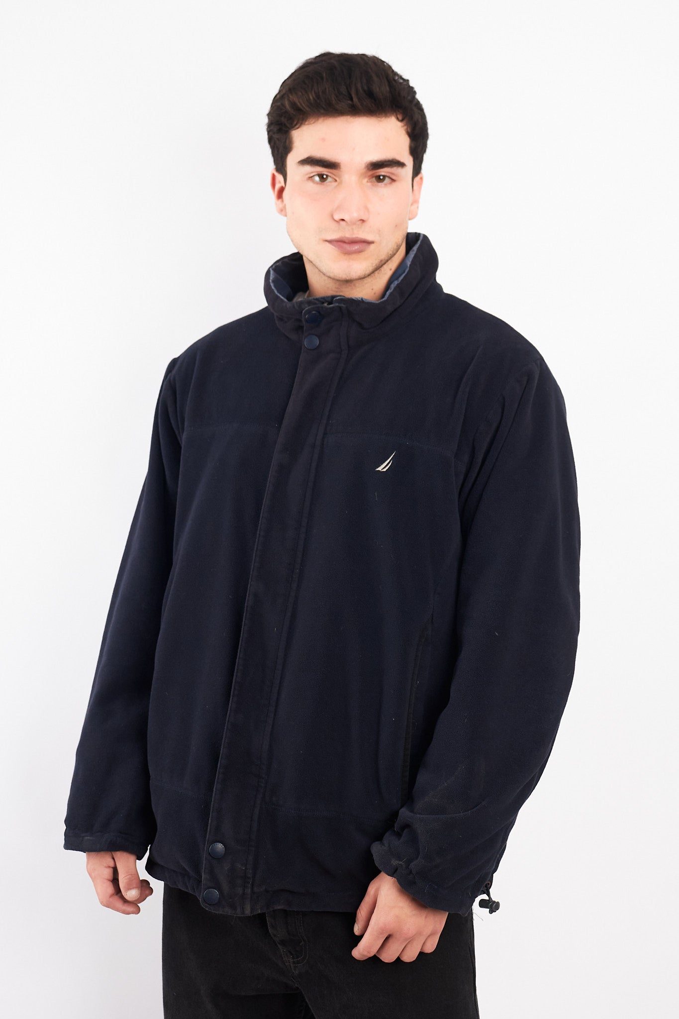 2000 Vintage Nautica Reversible Sherpa/Windbreaker Jacket (L/XL)