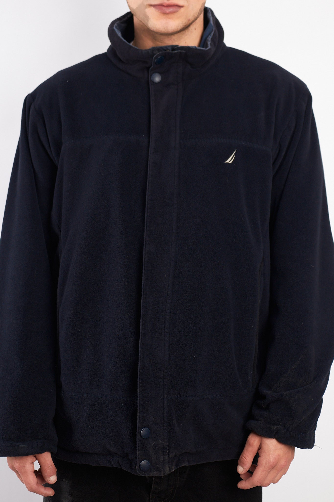 2000 Vintage Nautica Reversible Sherpa/Windbreaker Jacket (L/XL)