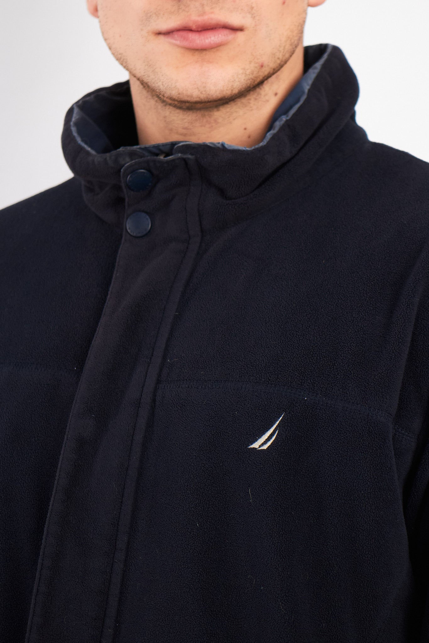 2000 Vintage Nautica Reversible Sherpa/Windbreaker Jacket (L/XL)