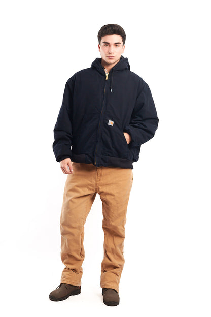 Vintage Carhartt J130 Navy Blue Duck Active Jacket (L/XL)