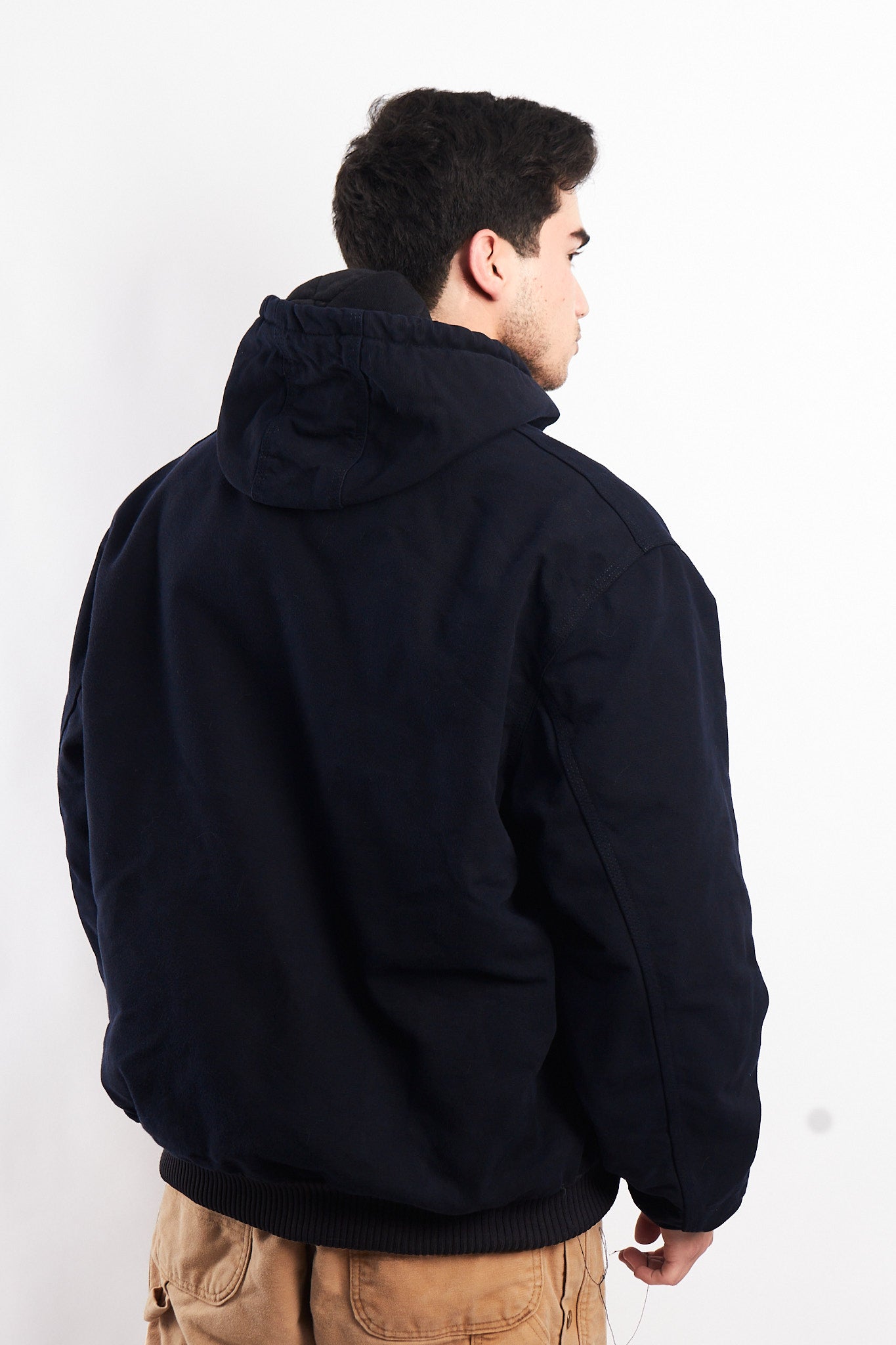 Vintage Carhartt J130 Navy Blue Duck Active Jacket (L/XL)