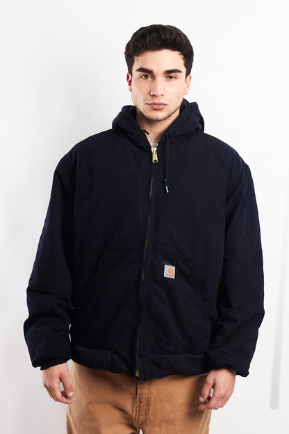 Vintage Carhartt J130 Navy Blue Duck Active Jacket (L/XL)
