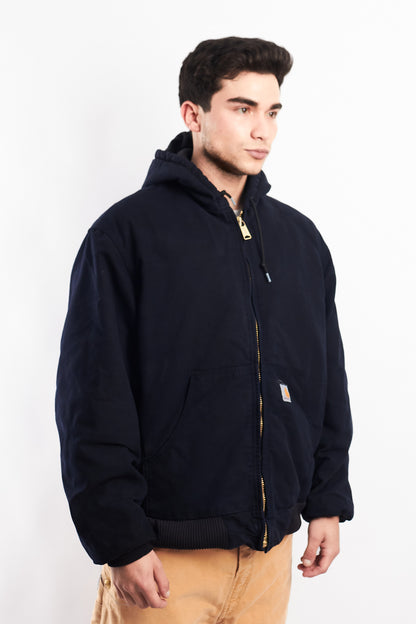 Vintage Carhartt J130 Navy Blue Duck Active Jacket (L/XL)