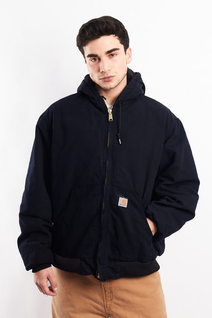 Vintage Carhartt J130 Navy Blue Duck Active Jacket (L/XL)