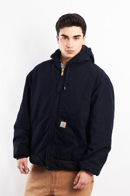 Vintage Carhartt J130 Navy Blue Duck Active Jacket (L/XL)