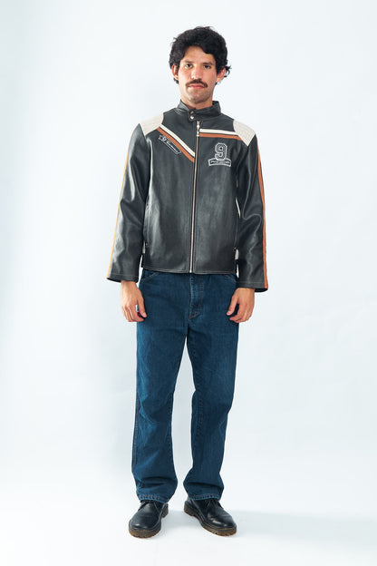Vegan Leather Racing Jacket (M/L)