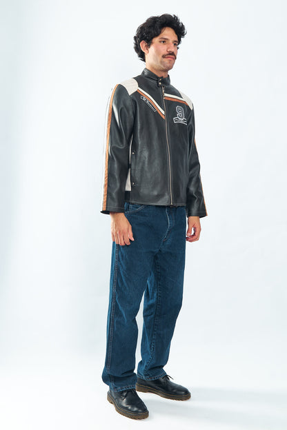 Vegan Leather Racing Jacket (M/L)