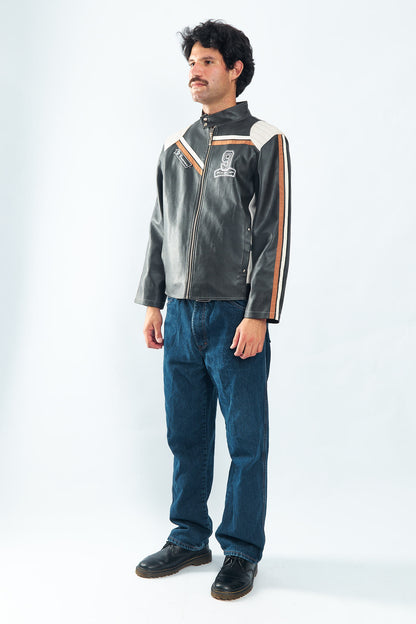 Vegan Leather Racing Jacket (M/L)