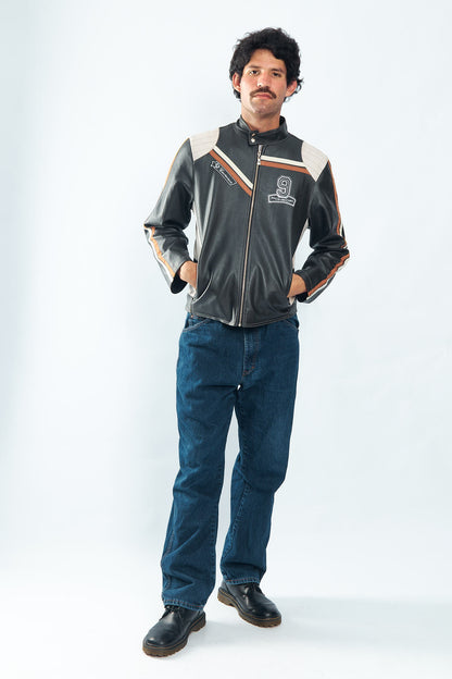 Vegan Leather Racing Jacket (M/L)