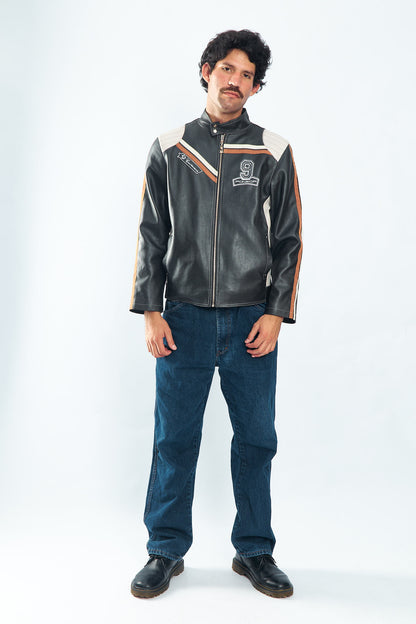 Vegan Leather Racing Jacket (M/L)