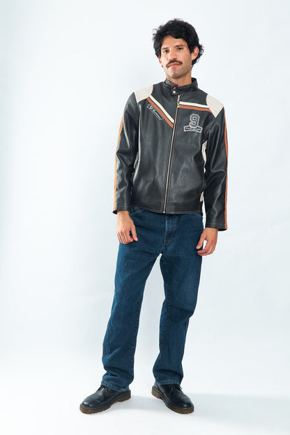 Vegan Leather Racing Jacket (M/L)