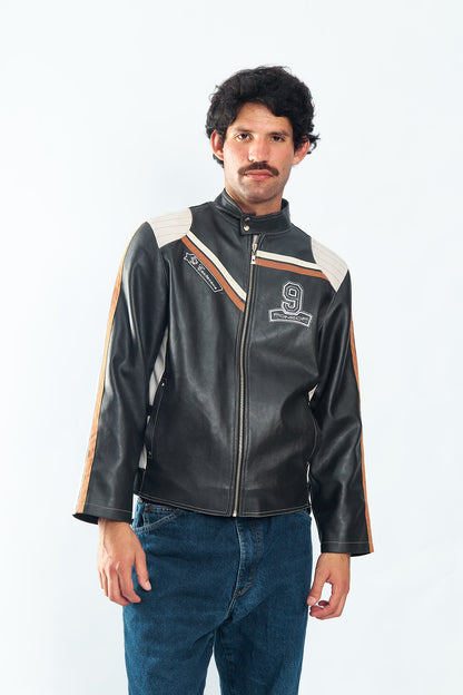 Vegan Leather Racing Jacket (M/L)