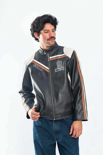 Vegan Leather Racing Jacket (M/L)