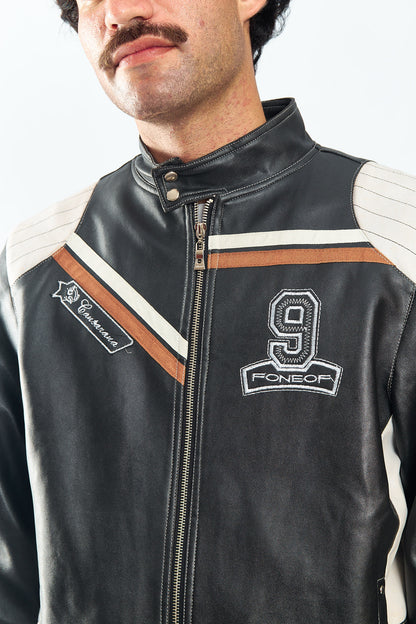 Vegan Leather Racing Jacket (M/L)