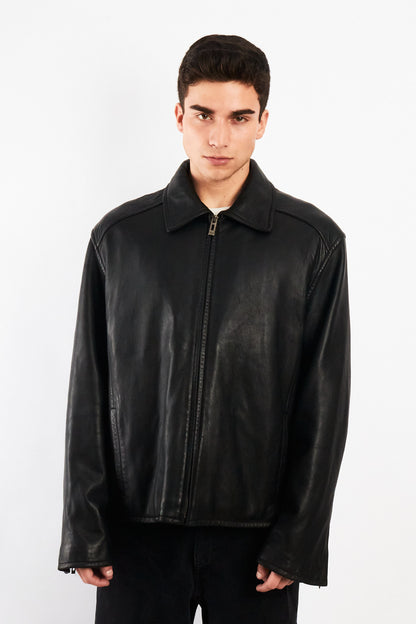 2000 Vintage Guess Lambskin Leather Harrington (L/XL)