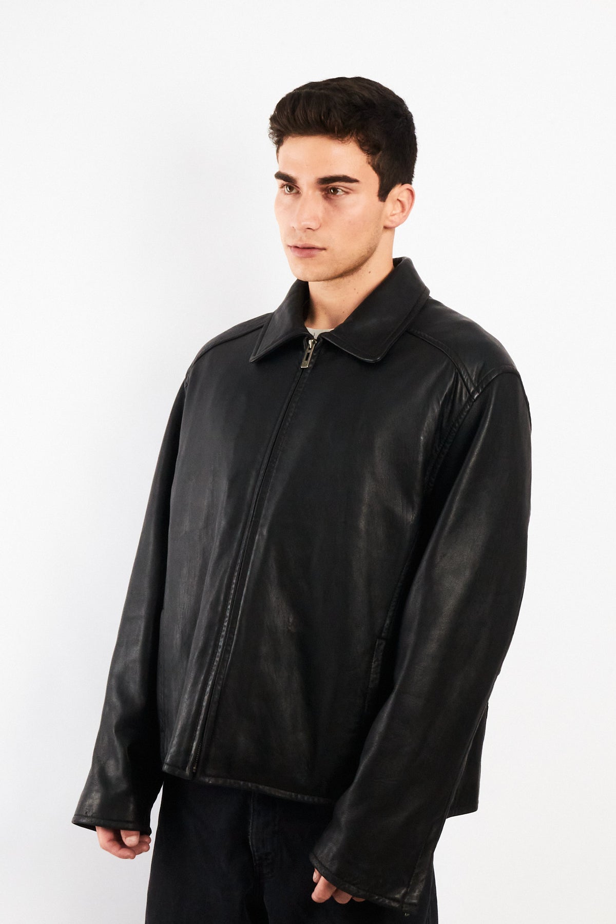 2000 Vintage Guess Lambskin Leather Harrington (L/XL)