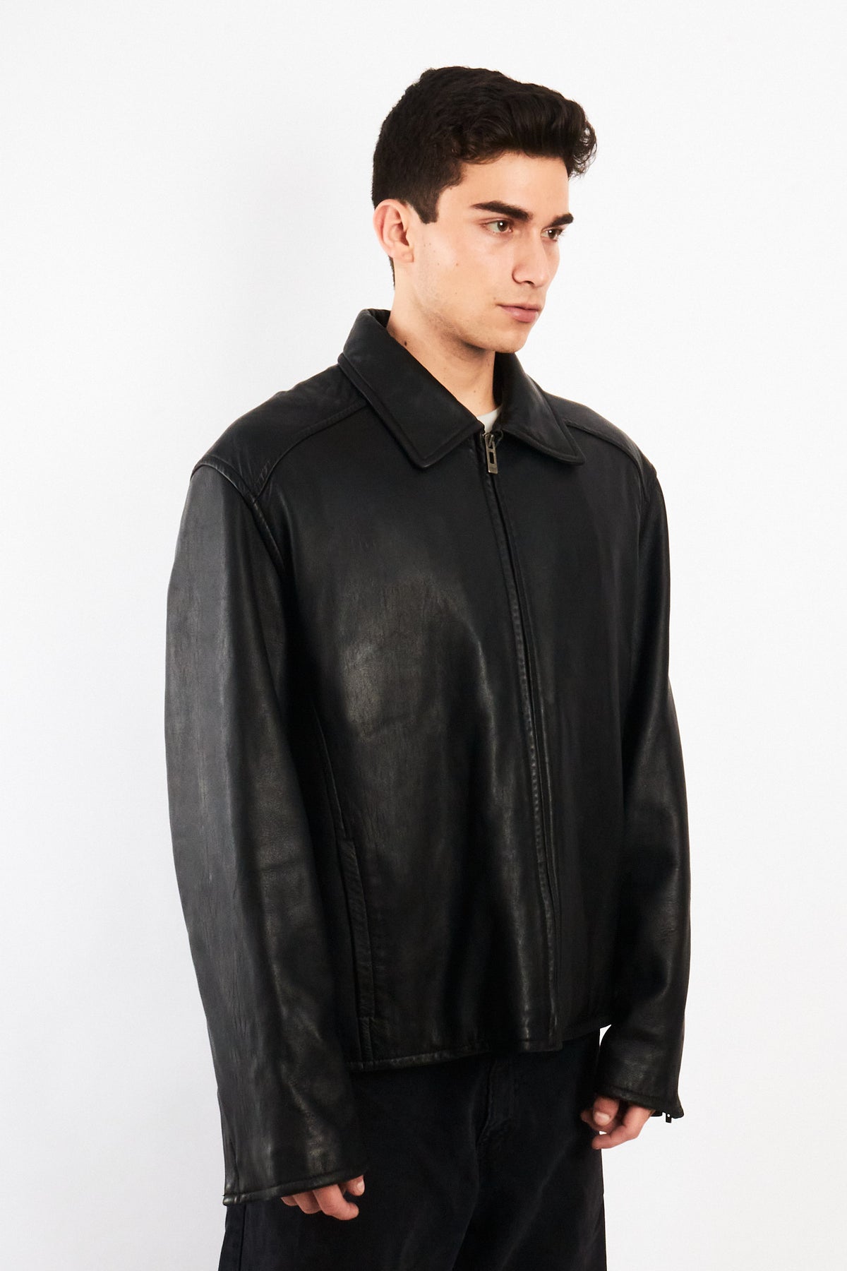 2000 Vintage Guess Lambskin Leather Harrington (L/XL)