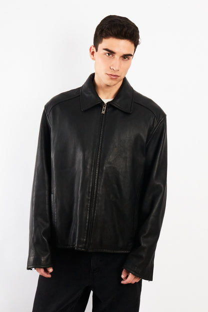 2000 Vintage Guess Lambskin Leather Harrington (L/XL)