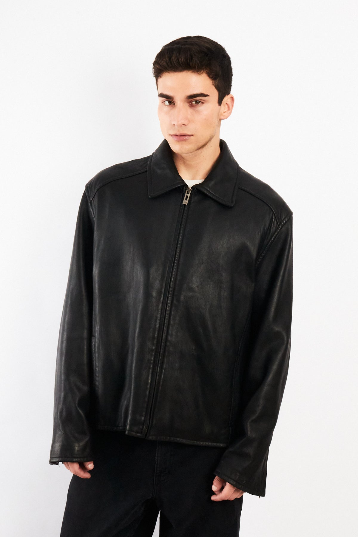 2000 Vintage Guess Lambskin Leather Harrington (L/XL)