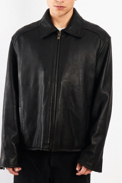 2000 Vintage Guess Lambskin Leather Harrington (L/XL)
