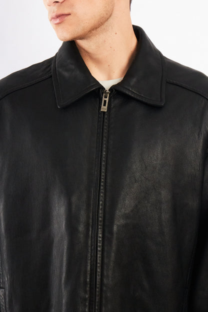 2000 Vintage Guess Lambskin Leather Harrington (L/XL)