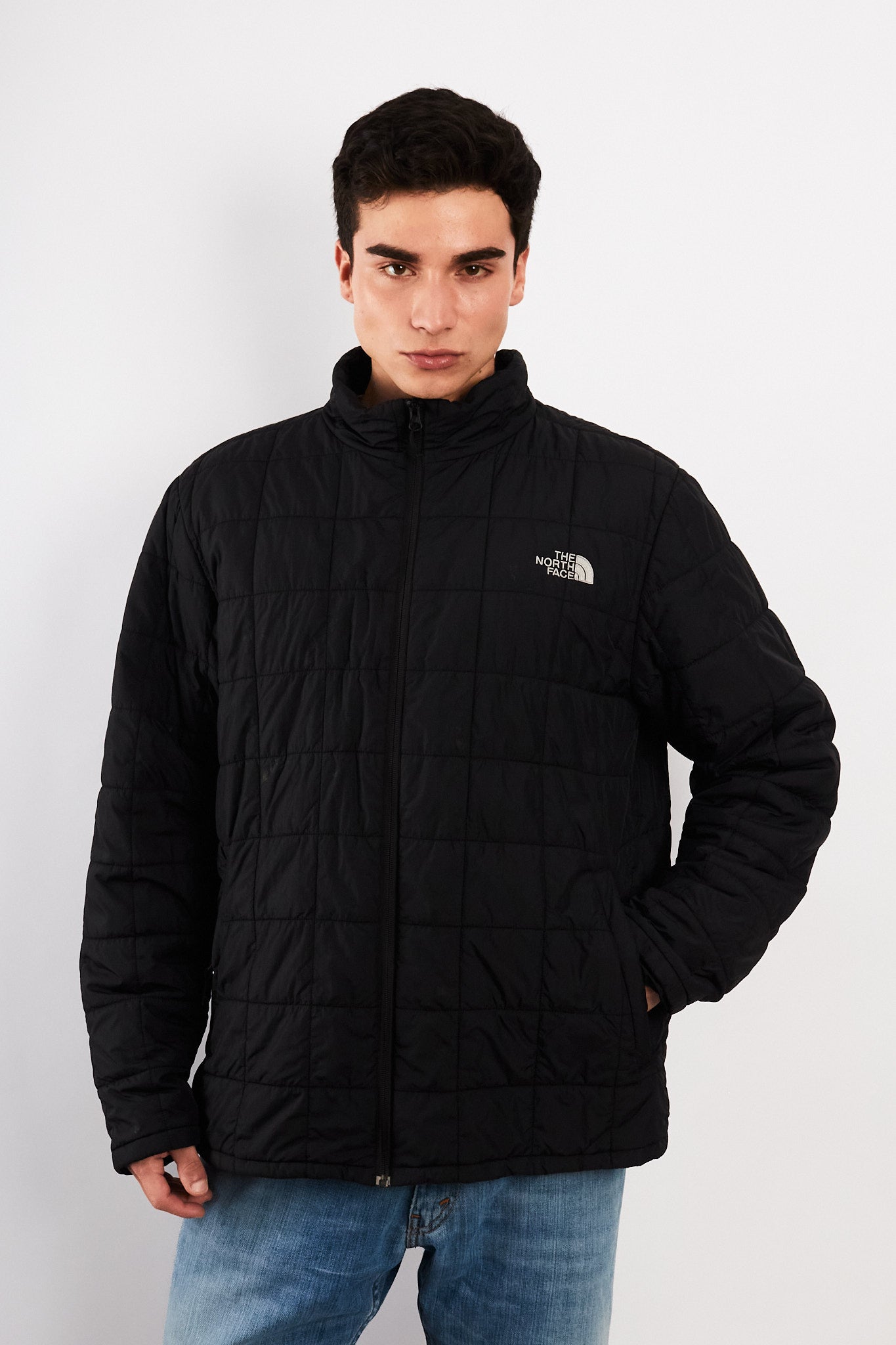 2000 Vintage North Face Graphite Puffer Jacket (L/XL)