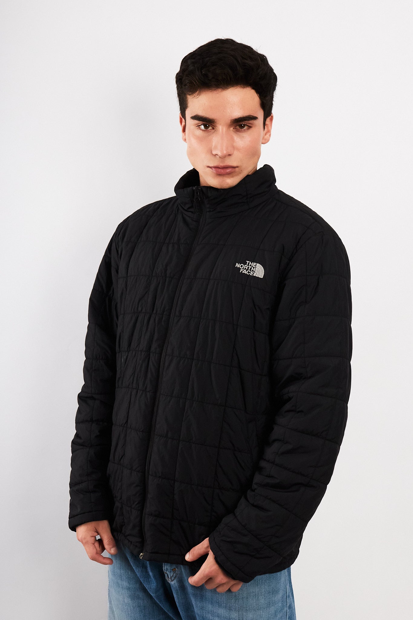 2000 Vintage North Face Graphite Puffer Jacket (L/XL)