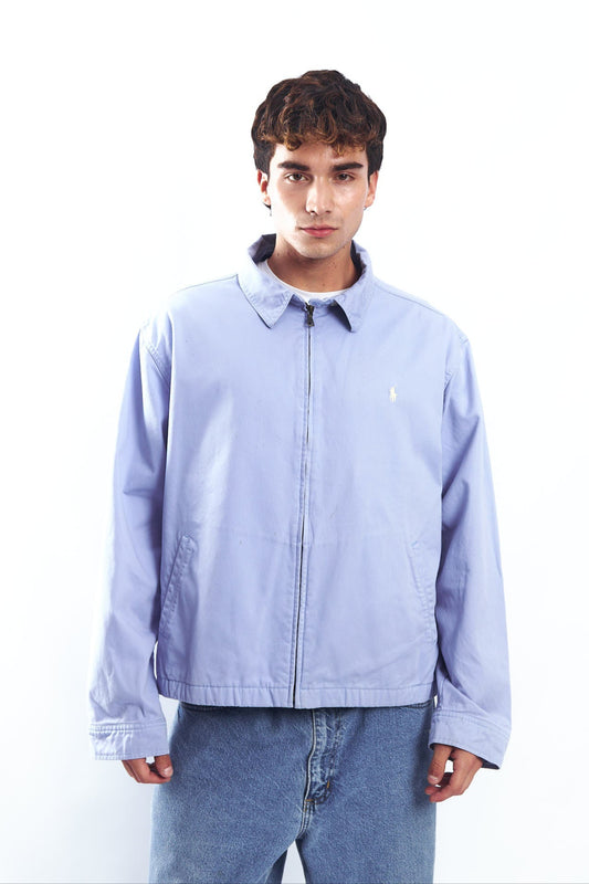 1990 Vintage Polo Ralph Lauren Sky Blue Harrington Jacket (L/XL)