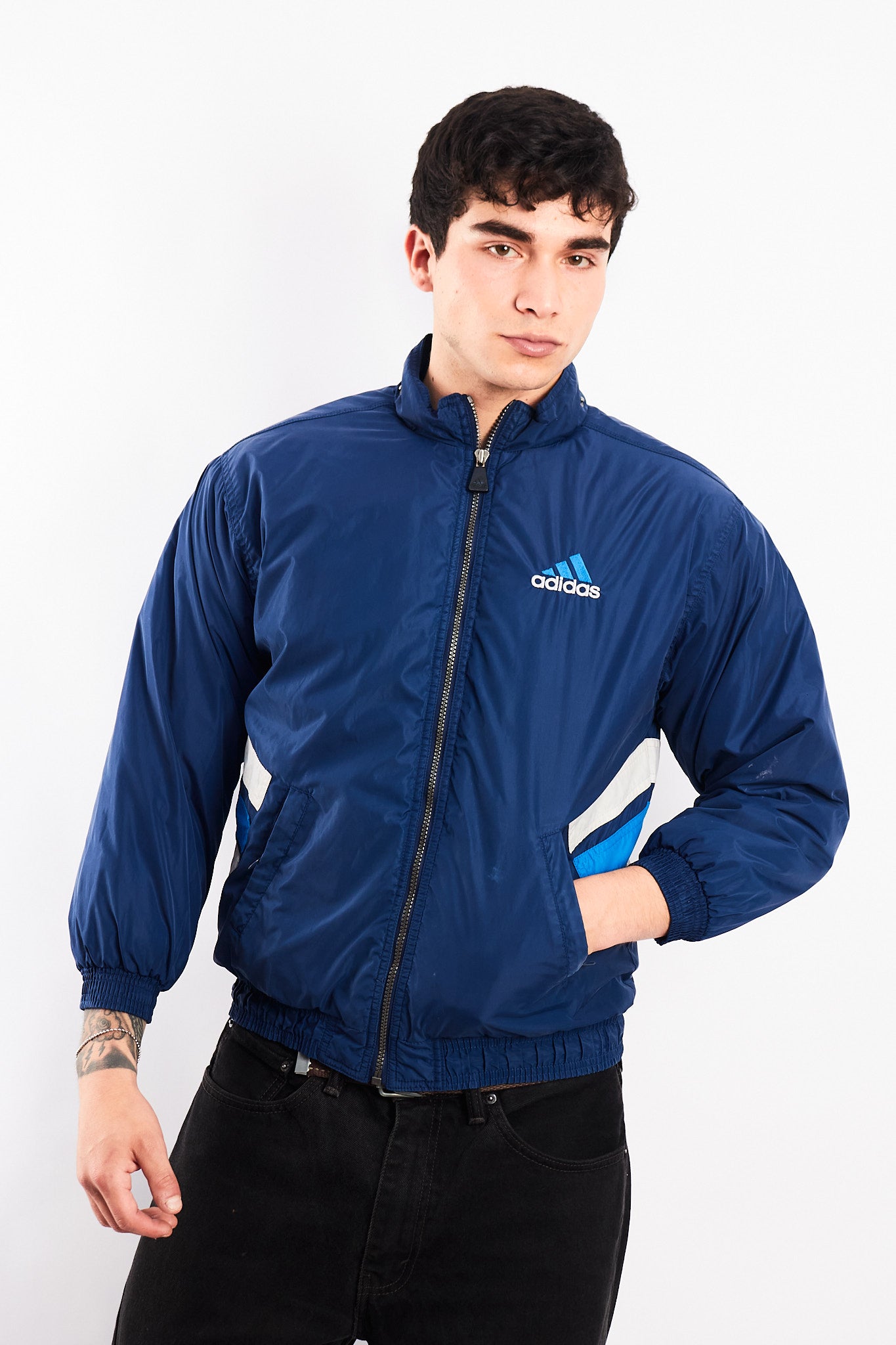 1990 Adidas Vintage Big Logo Puffer Jacket (S)