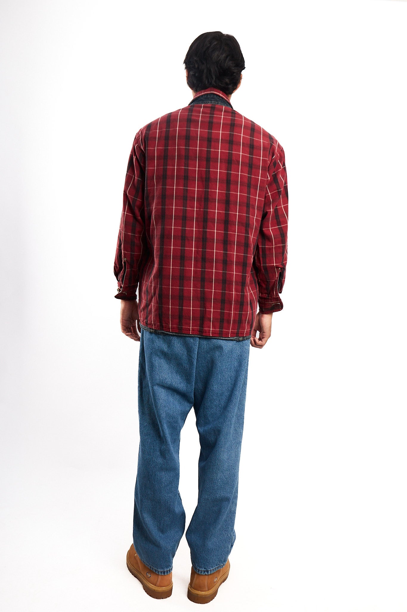 2000 Vintage Tommy Motorcycle Reversible Denim/Tartan Jacket (M/L)