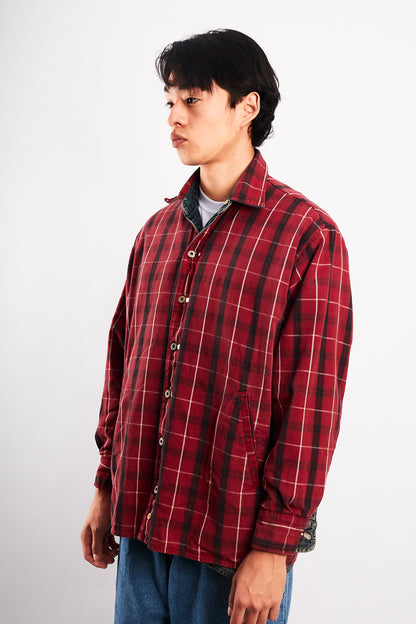 2000 Vintage Tommy Motorcycle Reversible Denim/Tartan Jacket (M/L)