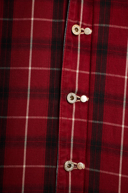 2000 Vintage Tommy Motorcycle Reversible Denim/Tartan Jacket (M/L)