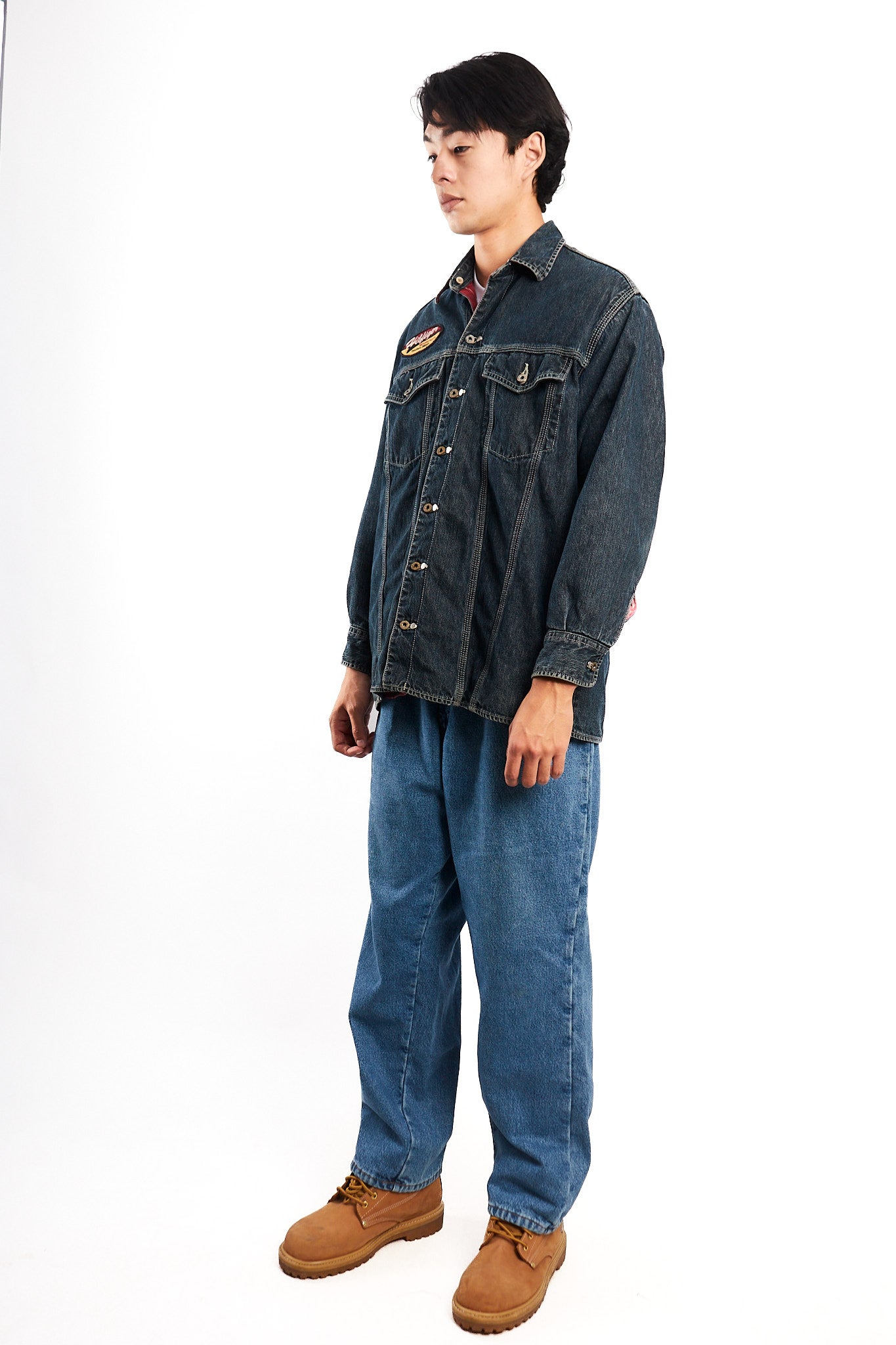 2000 Vintage Tommy Motorcycle Reversible Denim/Tartan Jacket (M/L)