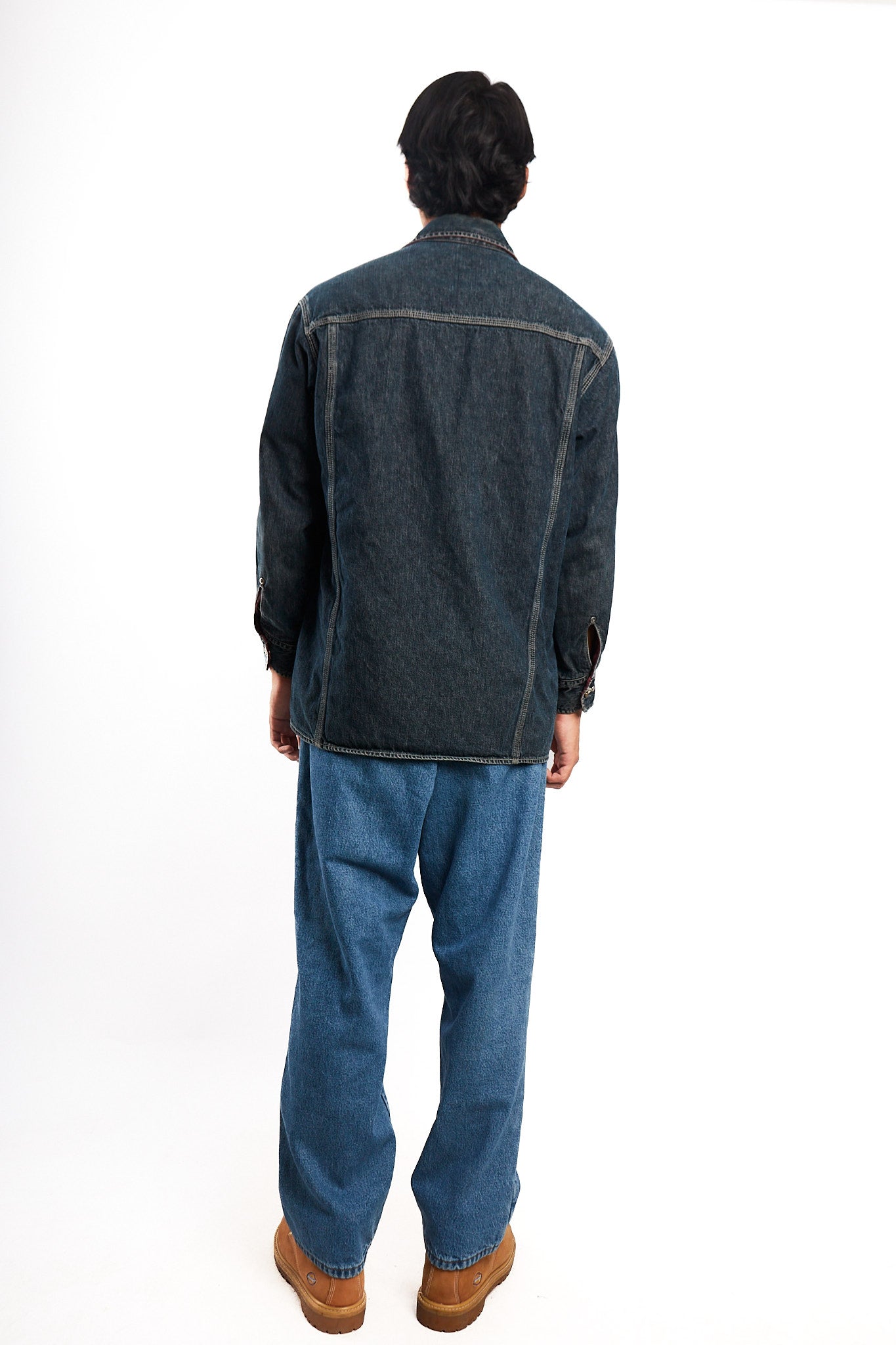 2000 Vintage Tommy Motorcycle Reversible Denim/Tartan Jacket (M/L)