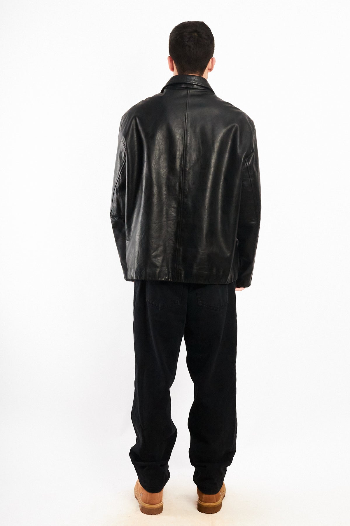 2000 Vintage GAP Black Leather Harrington (L/XL)