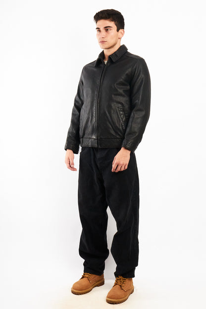 2000 Vintage Calvin Klein Leather Harrington (S/M)