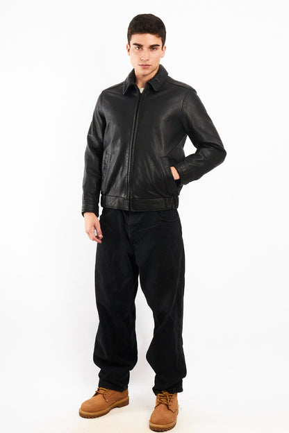 2000 Vintage Calvin Klein Leather Harrington (S/M)