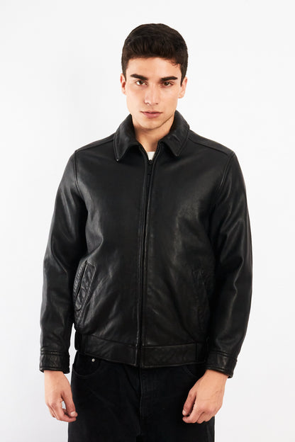 2000 Vintage Calvin Klein Leather Harrington (S/M)