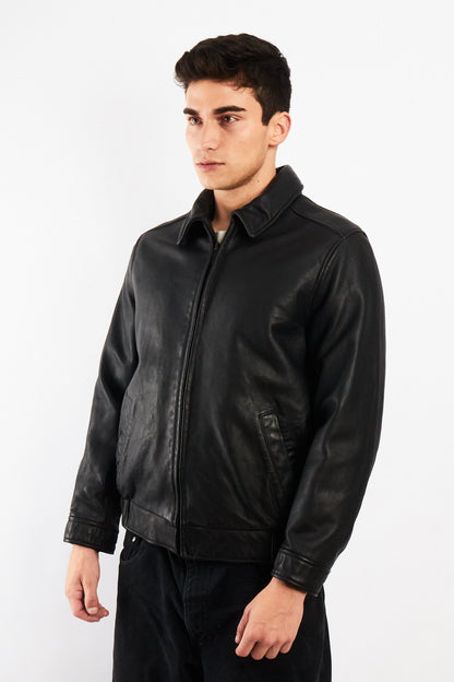 2000 Vintage Calvin Klein Leather Harrington (S/M)