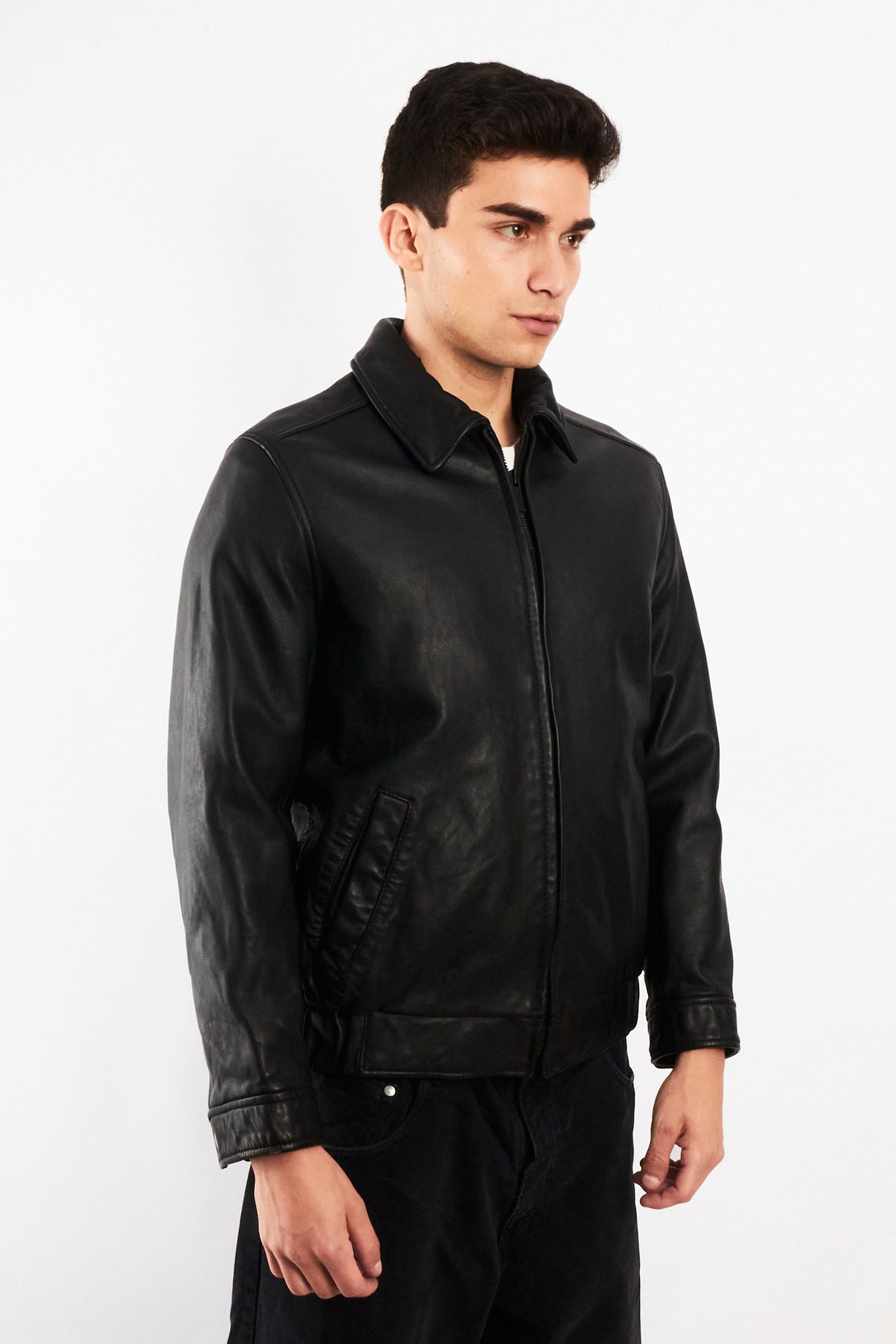 2000 Vintage Calvin Klein Leather Harrington (S/M)
