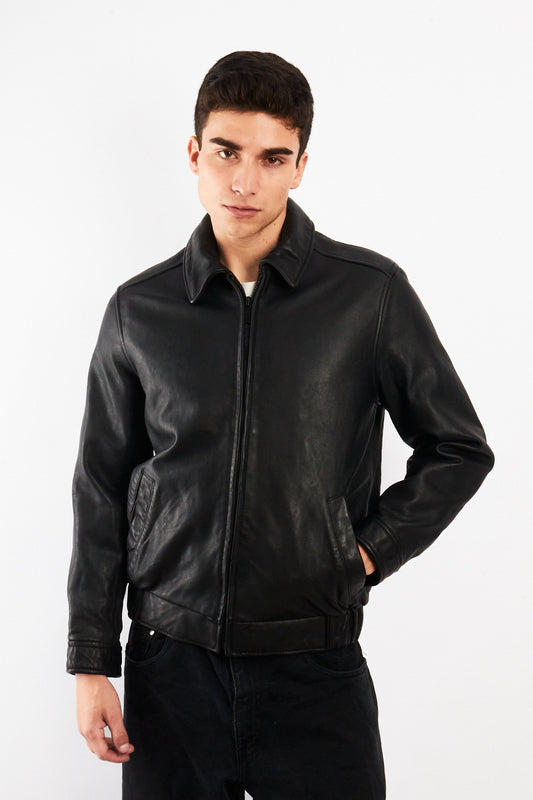 2000 Vintage Calvin Klein Leather Harrington (S/M)