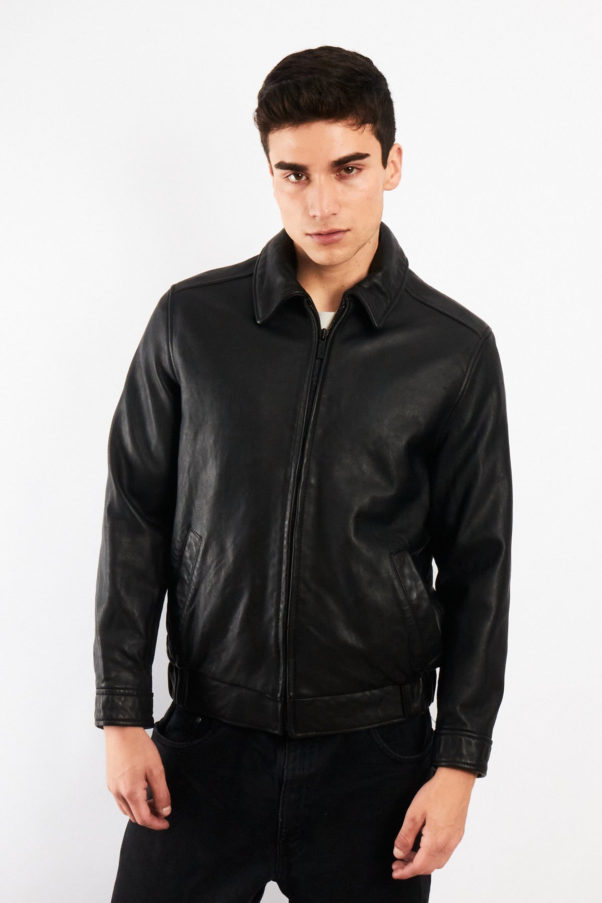 2000 Vintage Calvin Klein Leather Harrington (S/M)