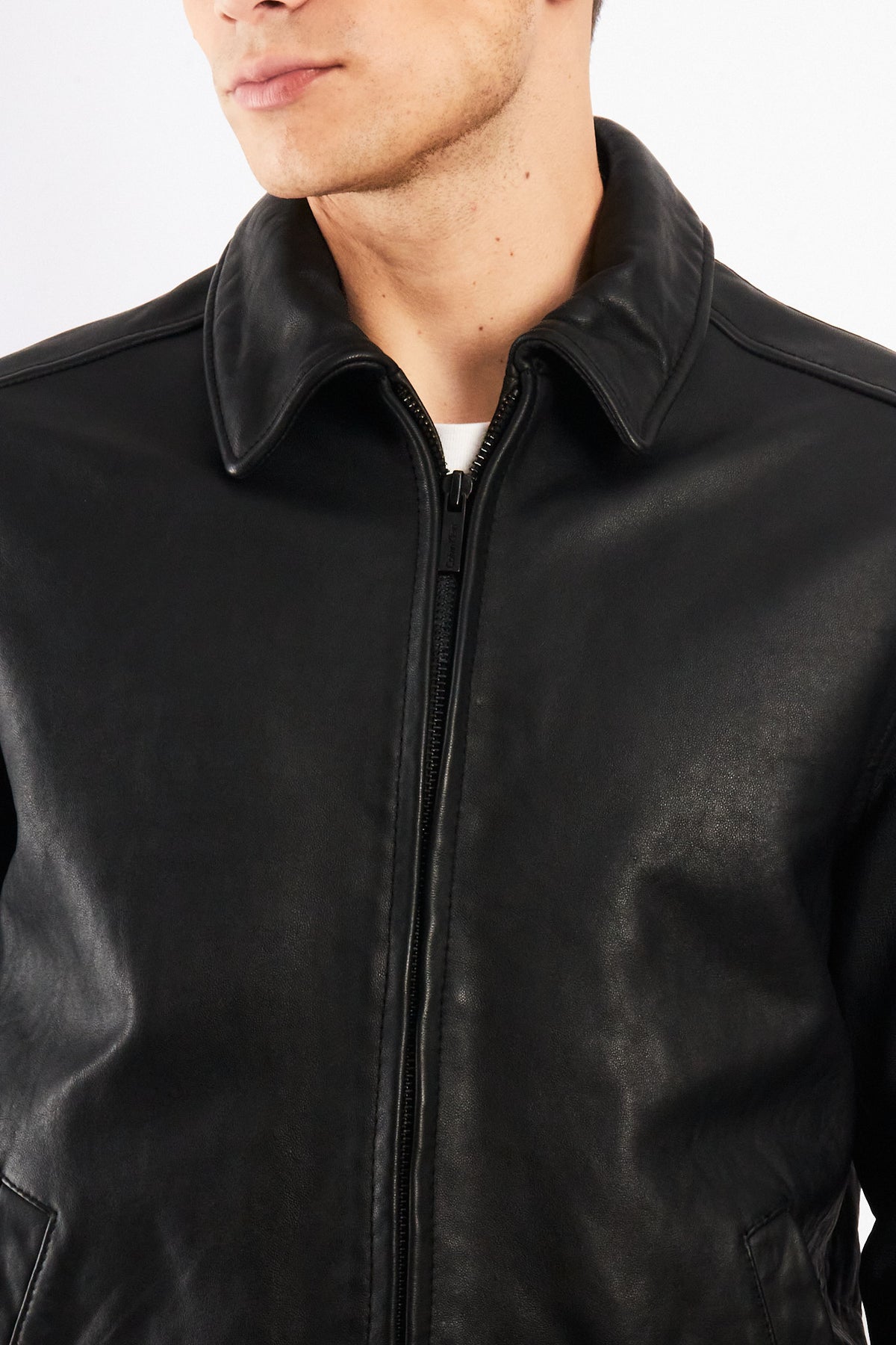 2000 Vintage Calvin Klein Leather Harrington (S/M)