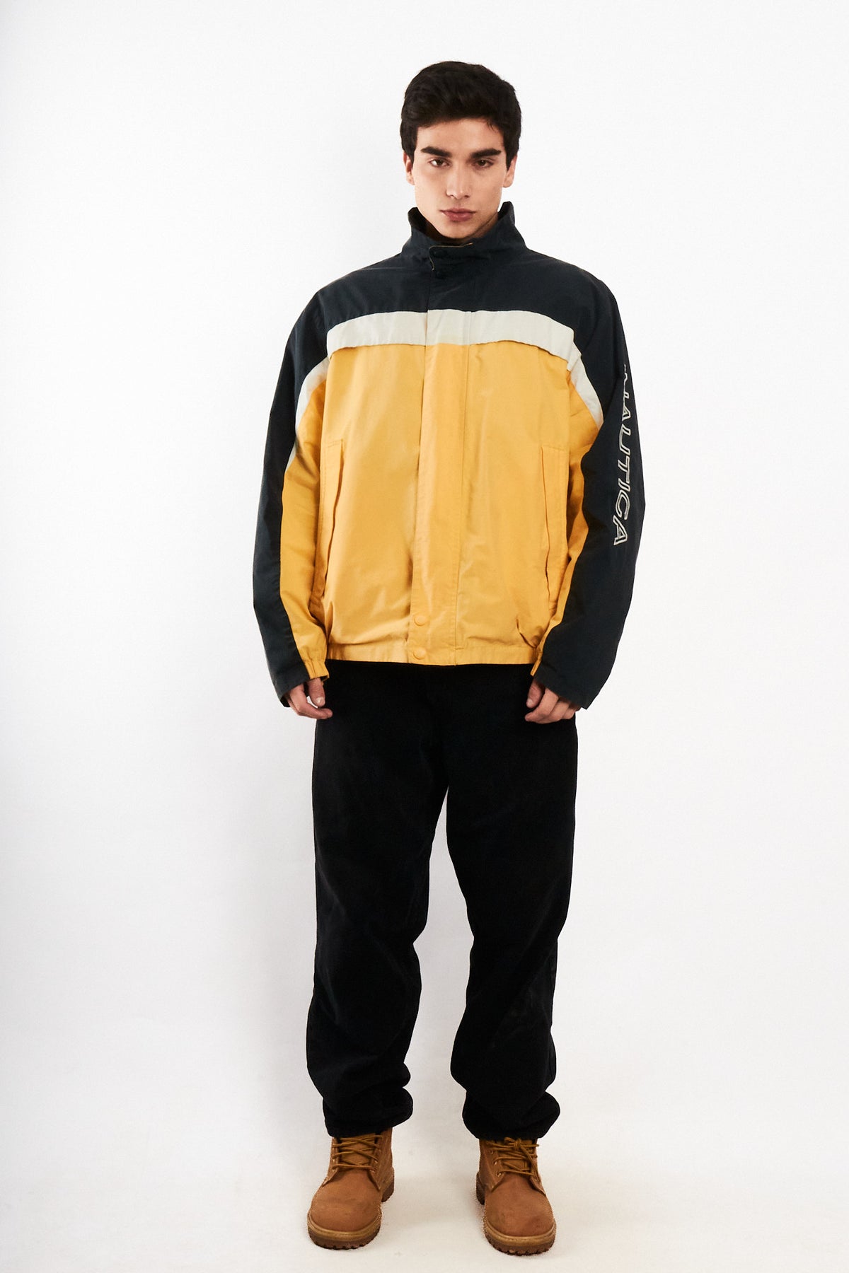 2000 Vintage Nautica Colorblock Spellout /Polar Jacket (L/XL)